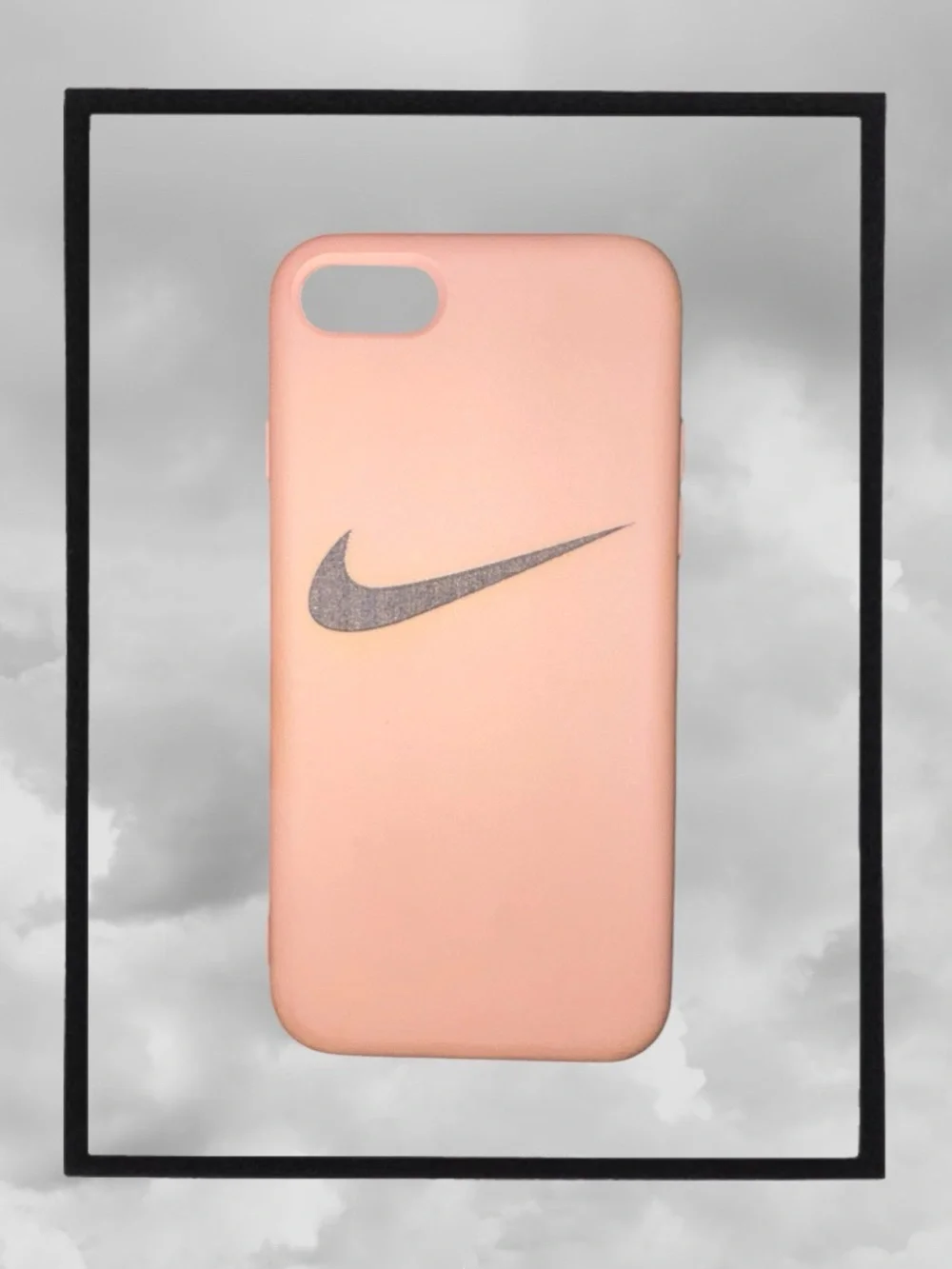 Warm sandy Brown Case for iPhone SE/7/8 with Black Swoosh 🟤🐻